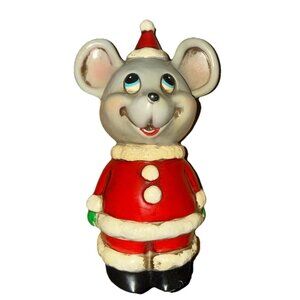 Vintage Berman & Anderson 9" Holiday Mouse Coin Bank 9" Hand Painted Japan Label